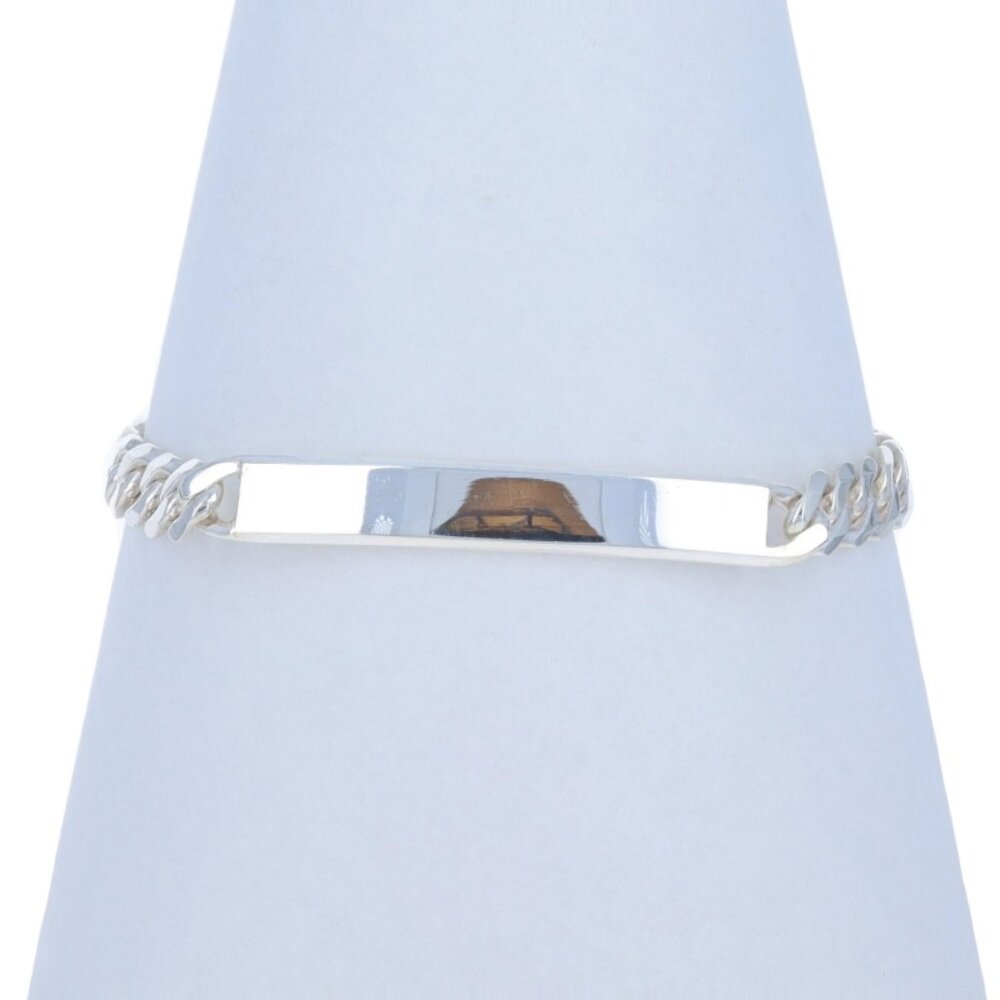 Sterling Silver Identification Bar Men's Bracelet 8" 7 3/4" 925 ID